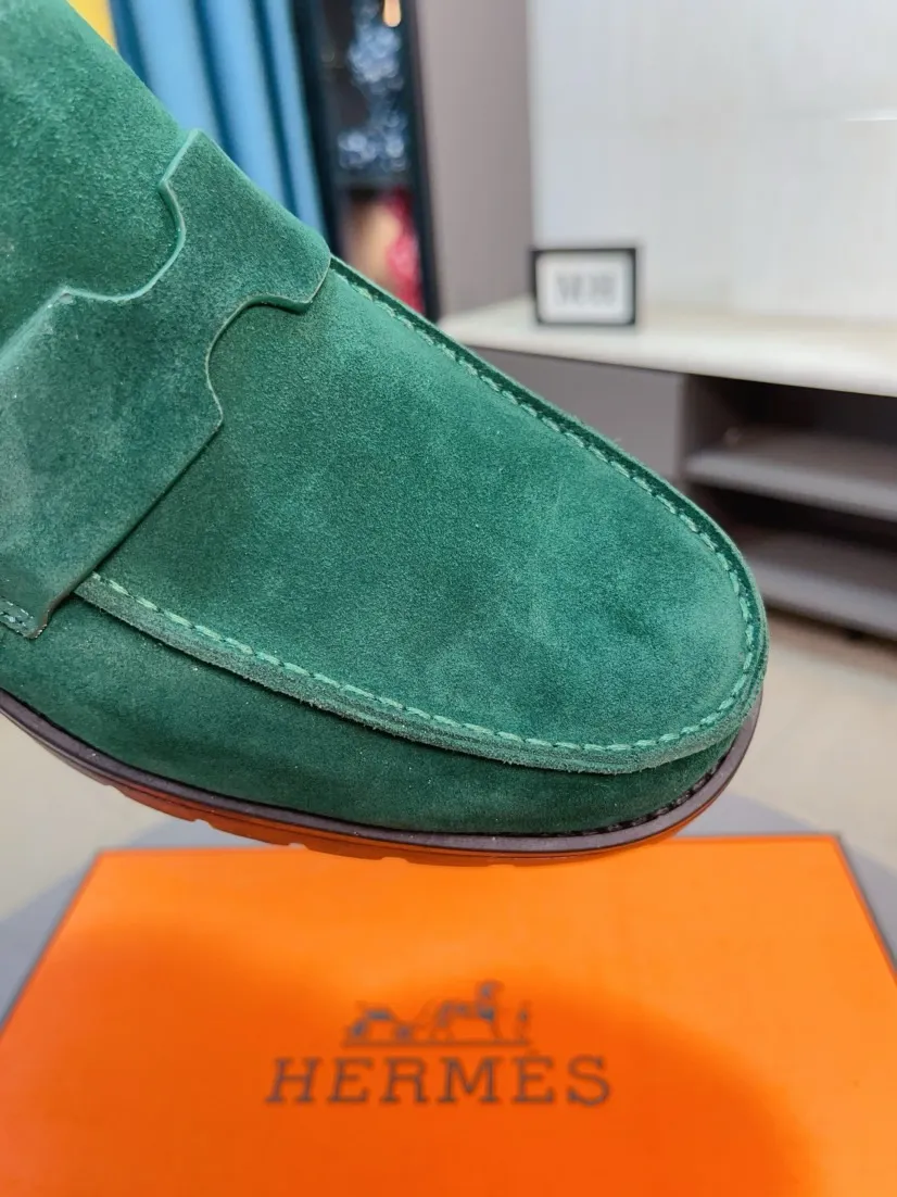 Men's shoes 💰458🌹🌹Niuli "HERMES" Hermès business leather shoes, original factory configuration, original imported frosted cowhide upper + luxury hardware logo + fully imported original customized cowhide lining, sole: rubber wear-resistant outsole, difficult craftsmanship, original factory follow-up goods, 🔍🔍high quality code number: 38-44 45 can be customized